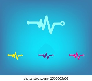 Vector icon of different colors on a blue background