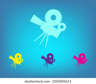 Vector icon of different colors on a blue background