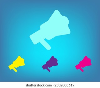 Icono de Vector de diferentes colores sobre un fondo azul