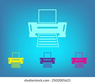 Vector icon of different colors on a blue background