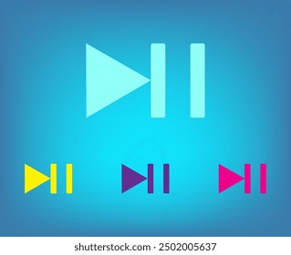 Icono de Vector de diferentes colores sobre un fondo azul