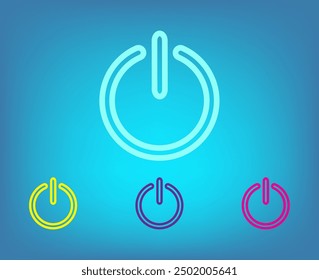 Vector icon of different colors on a blue background