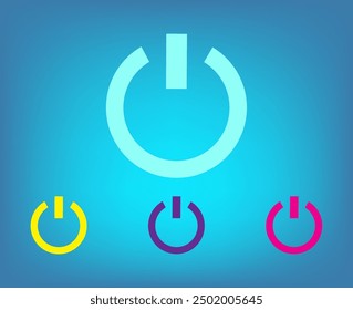 Vektorsymbol verschiedener Farben auf blauem Hintergrund