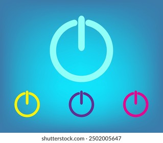 Vector icon of different colors on a blue background