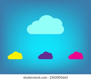 Vector icon of different colors on a blue background