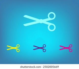 Vector icon of different colors on a blue background