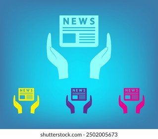 Vector icon of different colors on a blue background