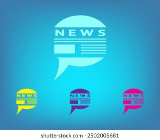 Vector icon of different colors on a blue background