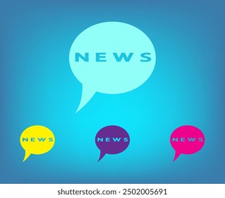 Vector icon of different colors on a blue background