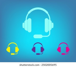 Vector icon of different colors on a blue background