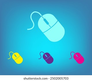 Icono de Vector de diferentes colores sobre un fondo azul