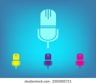 Vector icon of different colors on a blue background