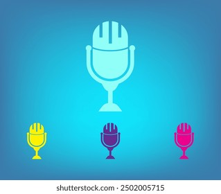 Vector icon of different colors on a blue background