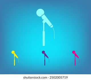 Vector icon of different colors on a blue background