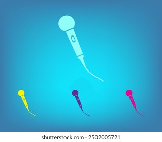 Vector icon of different colors on a blue background
