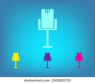 Icono de Vector de diferentes colores sobre un fondo azul