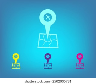 Vector icon of different colors on a blue background