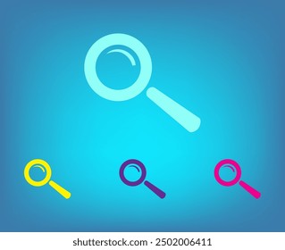 Vector icon of different colors on a blue background
