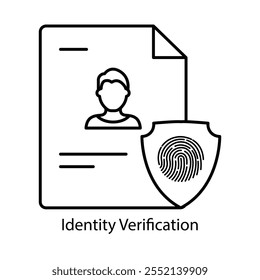 Vector icon for digital identity verification. Illustrates verification processes using secure online tools.