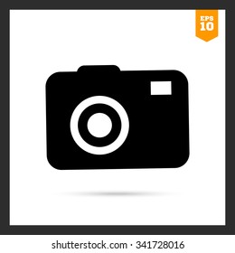 Vector icon of digital snapshot camera silhouette