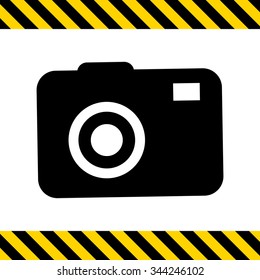 Vector icon of digital snapshot camera silhouette