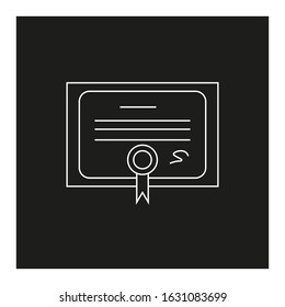 vector icon, diploma shaped paper