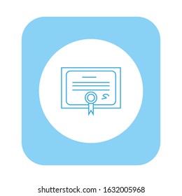 vector icon, diploma shaped paper