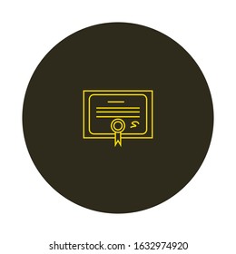 vector icon, diploma shaped paper