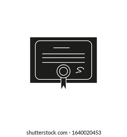 vector icon, diploma shaped paper