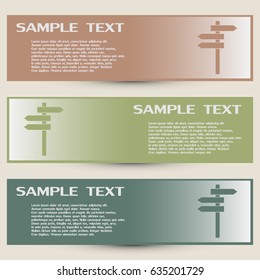 Vector icon Direction road sign banners
