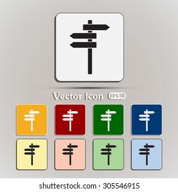 Vector icon Direction road signs 