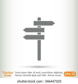 Vector icon Direction road signs 
