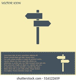 Vector icon Direction road signs 