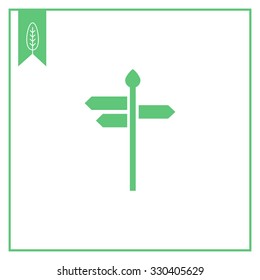 Vector icon of direction sign with arrow boards showing various directions