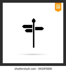 Vector icon of direction sign with arrow boards showing various directions