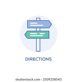 Vektorsymbol für Anfahrt, Orientierung, Navigation, Wegfindung, Pathfinder, Route, Indikator, Zeiger, Auswahl, Entscheidung