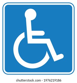 Vector icon disabled parking isolated on white background. Vector illustration.