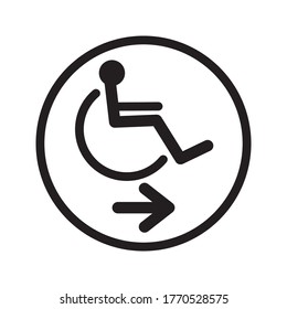 Vector icon disabled. Wheelchair symbol icon on white background
