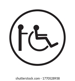 Vector icon disabled. Wheelchair symbol icon on white background