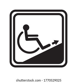 Vector icon disabled. Wheelchair symbol icon on white background