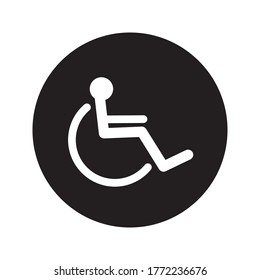 Vector icon disabled. Wheelchair symbol icon on white background