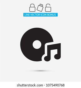 Vector icon  disc melody  10 EPS