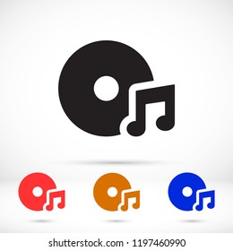 Vector icon  disc melody  10 EPS