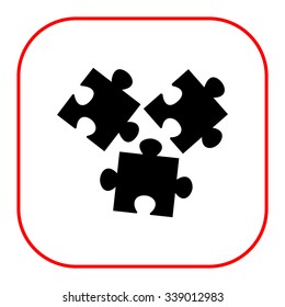 Vector icon of disconnected puzzle elements