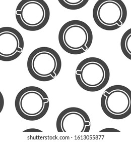 Vector icon disposable cup of coffee or tea. Stale coffee drink in the dishes seamless pattern on a white background.