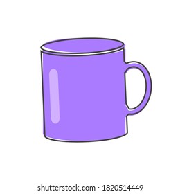 Icono del vector taza de café desechable. Bebé de café antiguo en los platos estilo caricatura sobre fondo blanco aislado.