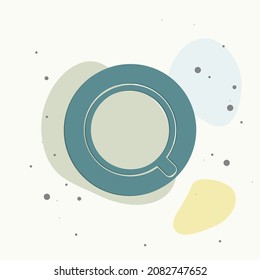 Icono del vector taza de café desechable. Bebé de café con piedras en los platos de fondo multicolor. Capas agrupadas para una ilustración de edición sencilla. Por tu diseño.