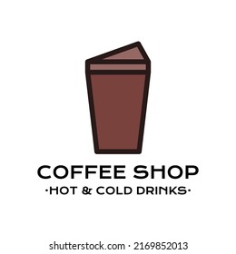 Vector icon of disposable cup and Coffee Shop text