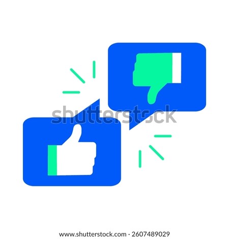 Vector icon for Dispute and Arguments. Two people in conflict with speech bubbles representing disagreement, debate, or negotiation.