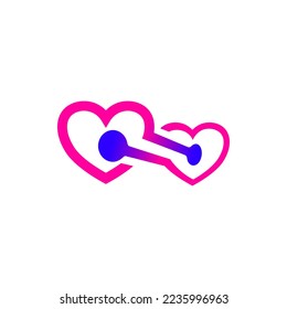 The vector icon is the distance between two loving. Graceful.